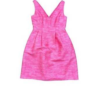 Betsey Johnson Women's Pink Jacquard Structured Mini A-Line Dress Size 4 Tweed